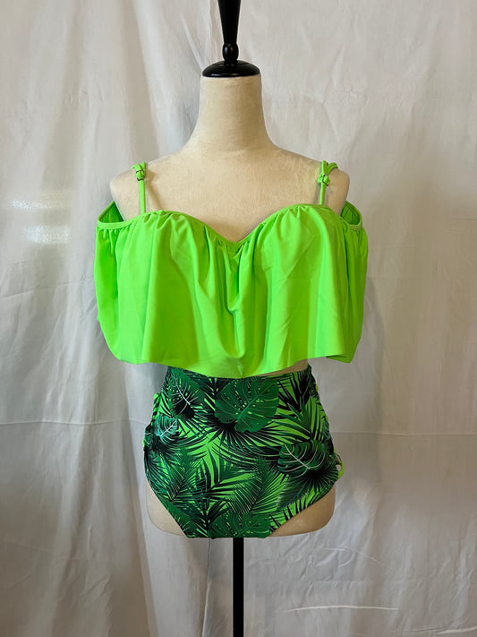 2 Piece Leaf printed swimwear