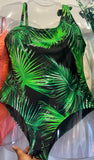 1 Piece Leaf printed swimwear