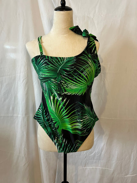 1 Piece Leaf printed swimwear